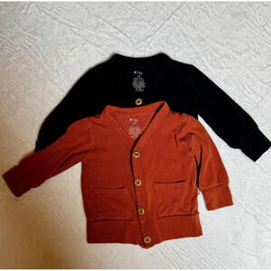 Kyte Baby Cardigan Bundle Sienna & Black Button Sweaters 3–6 Months